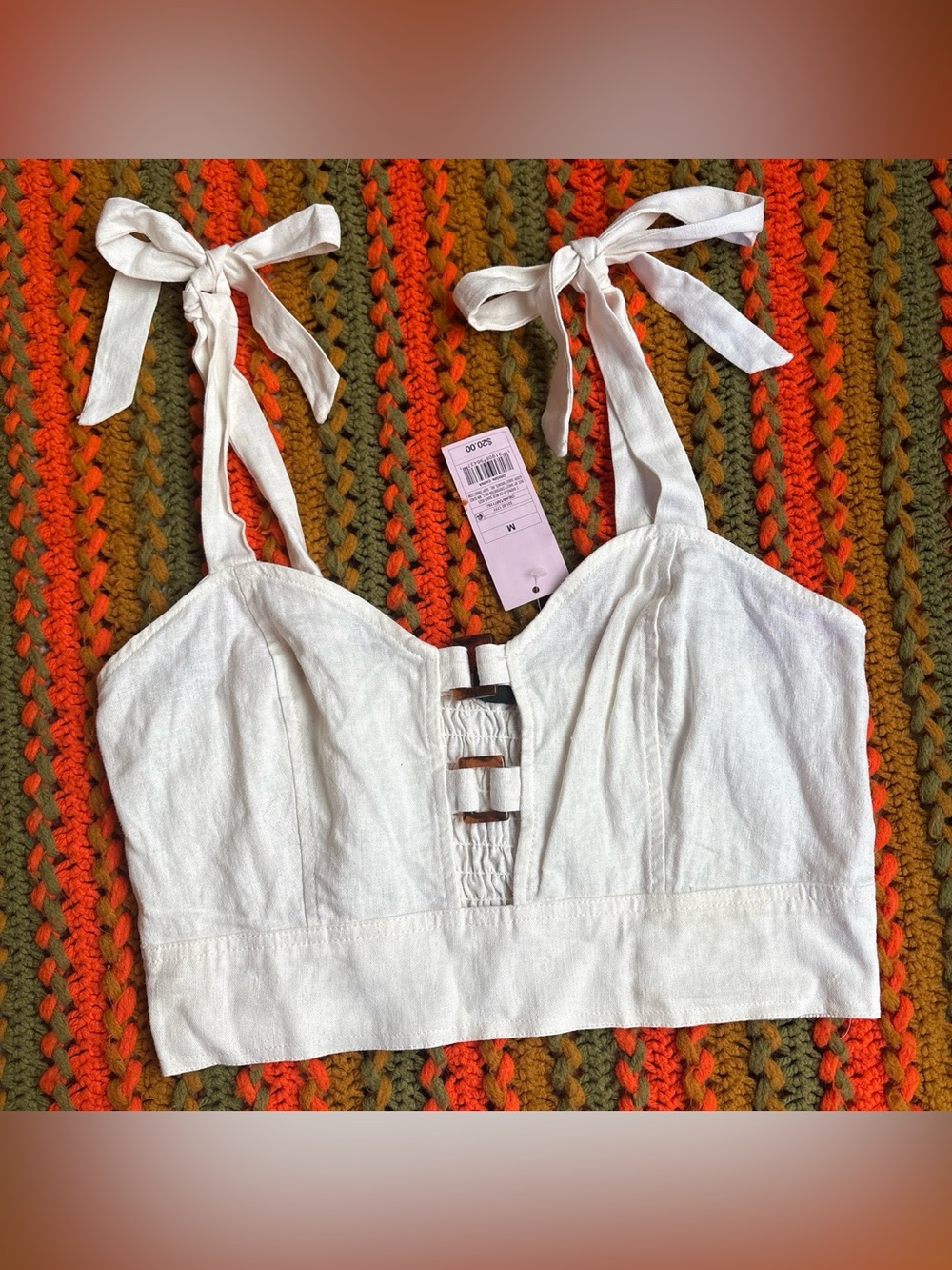 Target White Tie-Strap Crop Top